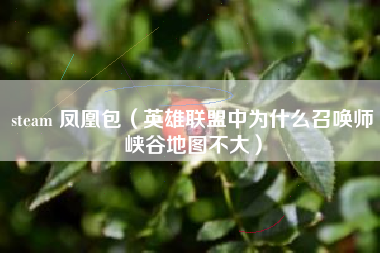 steam 凤凰包（英雄联盟中为什么召唤师峡谷地图不大）