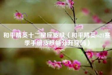 和平精英十二星座皮肤（和平精英ss21赛季手册皮肤能分开穿吗）
