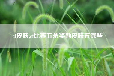 cf皮肤,cf比赛五杀奖励皮肤有哪些