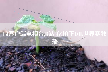 lol客户端电视台,b站8亿拍下lol世界赛独播