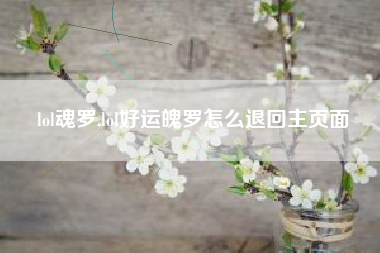 lol魂罗,lol好运魄罗怎么退回凯发k8官网主页面