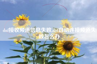 dnf接收频道信息失败,dnf自动连接频道失败怎么办