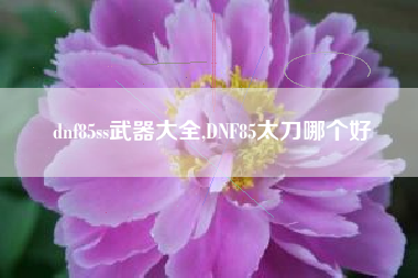 dnf85ss武器大全,dnf85太刀哪个好
