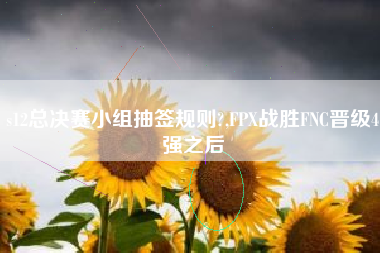 s12总决赛小组抽签规则?,fpx战胜fnc晋级4强之后