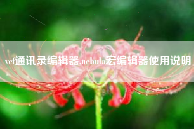 vcf通讯录编辑器,nebula宏编辑器使用说明