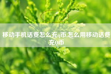 移动手机话费怎么充q币,怎么用移动话费充q币