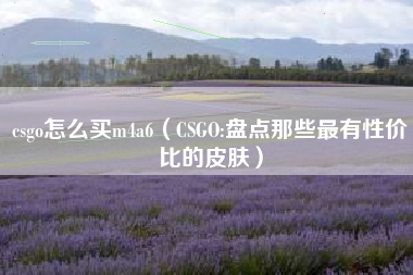 csgo怎么买m4a6（csgo:盘点那些最有性价比的皮肤）